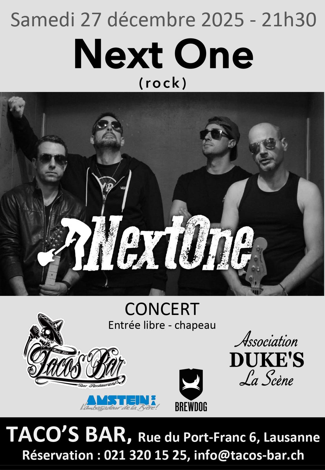 DECEMBRE 27 CONCERT NEXT ONE 2025